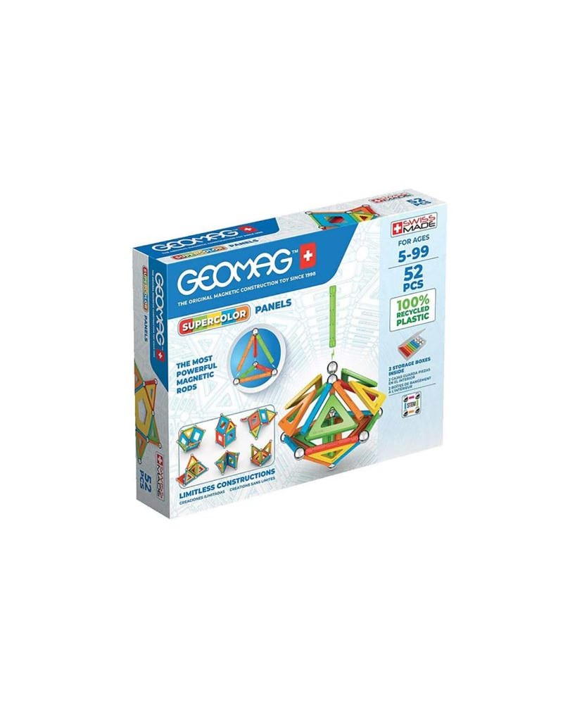 Geomag Supercolor Recycled, 52 Pieces - FLASH JOUET