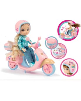 POUPEE UNIQUE EYES 25 CM + SCOOTER FUN RIDE - FLASH JOUET