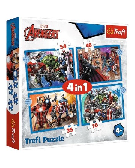 PUZZLE 4 EN 1 AVENGERS - FLASH JOUET