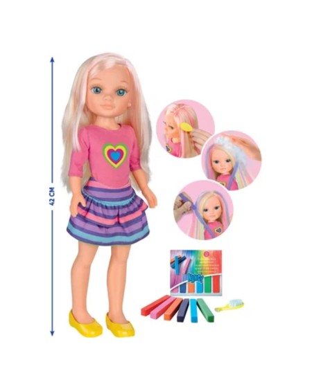 POUPEE NANCY 42 CM UNE JOURNEE MECHES EN COULEURS