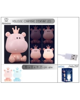 Veilleuse Hippopotame LED 23cm