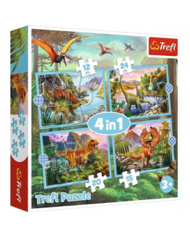 Puzzle 4en1 Dinosaure