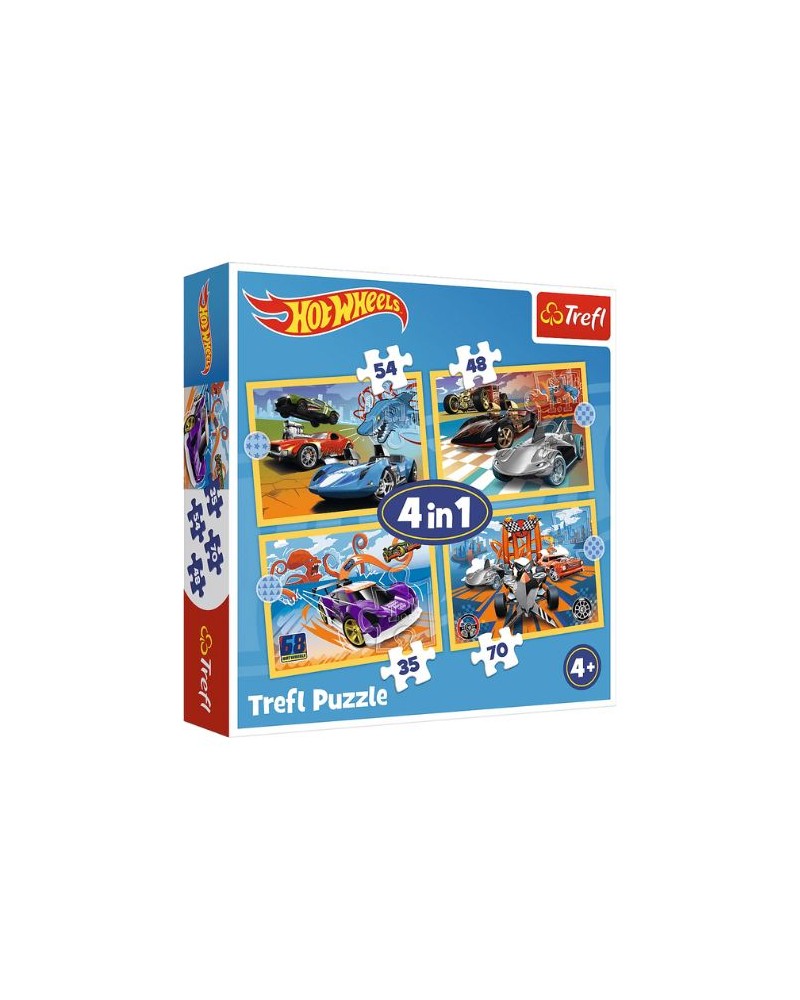 Puzzle - Hot Wheels - 4en1