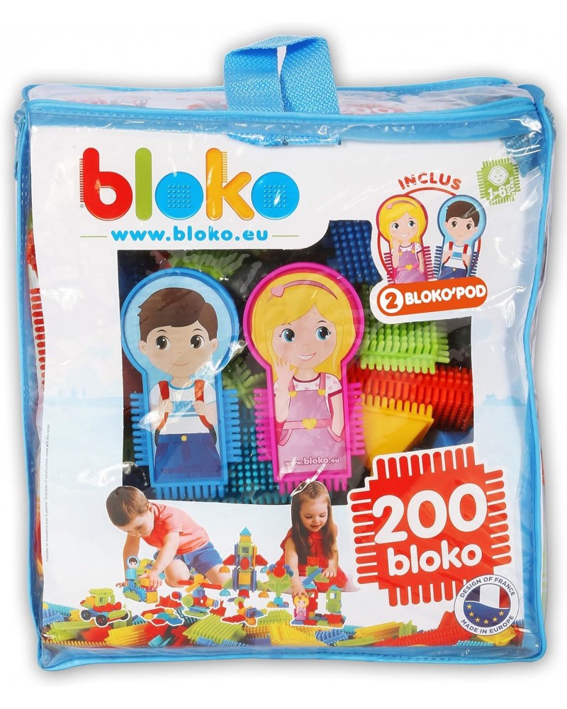 Sac de 200 BLOKO et 2 figurines – Dès 12 mois